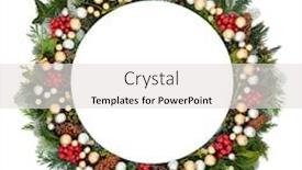  Presentation with gold leaves - Colorful slides enhanced with christmas-table-setting-with-round backdrop and a light gray colored foreground