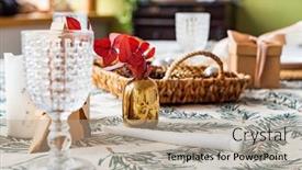  Presentation with christmas candles - Cool new PPT layouts with christmas-table-with-candles backdrop and a coral colored foreground