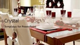  Presentation with christian - PPT theme enhanced with christmas table background and a coral colored foreground
