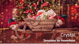  Presentation with tale - Amazing presentation theme having christmas-tale-little-elves backdrop and a tawny brown colored foreground