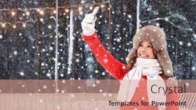  Presentation with ice rink - Beautiful theme featuring christmas-technology-and-holidays-concept backdrop and a coral colored foreground