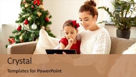  Presentation with transport and future technology concept - Slide deck featuring christmas technology and family concept background and a coral colored foreground