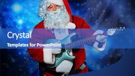  Presentation with santa claus and reindeers - Slides featuring christmas theme santa claus playing background and a teal colored foreground