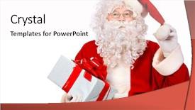  Presentation with christmas presents - Slide deck with christmas theme santa claus background and a white colored foreground