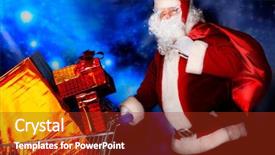  Presentation with theme - Colorful slides enhanced with christmas theme santa gifts shopping backdrop and a crimson colored foreground