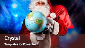  Presentation with christmas gift wrap - Presentation theme with christmas theme santa gifts snowy background and a tawny brown colored foreground