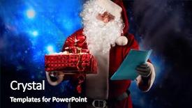  Presentation with santa - Presentation theme consisting of christmas theme santa gifts snowy background and a  colored foreground
