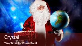  Presentation with gifs christmas - Presentation design having 3d word ok on white background background and a seafoam green colored foreground