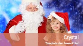  Presentation with christmas gift wrap - Beautiful PPT theme featuring christmas theme santa gifts snowy backdrop and a coral colored foreground