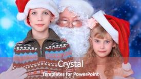  Presentation with children design - Presentation consisting of christmas theme santa gifts snowy background and a red colored foreground