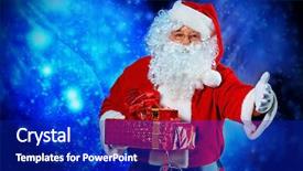 Presentation with theme - Cool new presentation with christmas theme santa gifts snowy backdrop and a royal blue colored foreground