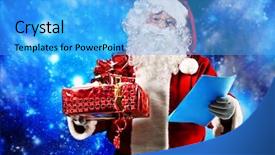  Presentation with gifs christmas - Theme with christmas theme santa gifts snowy background and a teal colored foreground