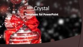  Presentation with christmas black - PPT theme enhanced with christmas theme with red glass balls on black background background and a wine colored foreground