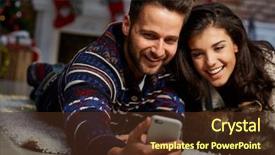  Presentation with christmas borders winter - Audience pleasing theme consisting of christmas time christmas tree backdrop and a tawny brown colored foreground