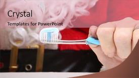  Presentation with everyone - Beautiful PPT layouts featuring christmas tooth brushing and oral backdrop and a coral colored foreground