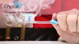  Presentation with everyone - Audience pleasing slide deck consisting of christmas tooth brushing and oral backdrop and a coral colored foreground