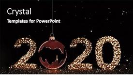  Presentation with new year 2020 - Colorful PPT theme enhanced with christmas-toy-is-made backdrop and a black colored foreground