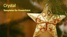  Presentation with christmas tree - Theme consisting of christmas toy on a branch background and a tawny brown colored foreground