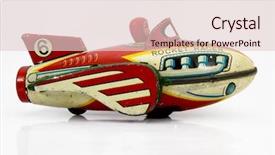  Presentation with rocket - Theme with christmas toys - retro rocket toy background and a lemonade colored foreground