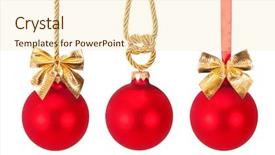  Presentation with white christmas - Slide set consisting of christmas toys isolated on white background and a cream colored foreground