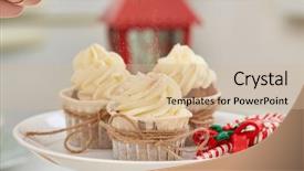  Presentation with cookies christmas - PPT layouts consisting of christmas treats handmade cookies cupcakes background and a soft green colored foreground