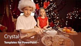  Presentation with cookies christmas - Slides having christmas-treats-happy-brother background and a tawny brown colored foreground