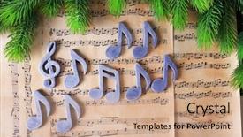  Presentation with treble clef - Beautiful PPT layouts featuring christmas treble clef and music backdrop and a coral colored foreground