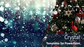  Presentation with luminous - Amazing PPT layouts having christmas-tree-against-a-glittery backdrop and a navy blue colored foreground
