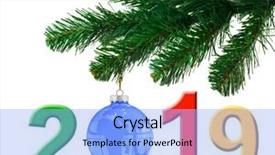  Presentation with white christmas - Colorful PPT layouts enhanced with christmas tree and 2019 isolated backdrop and a light blue colored foreground