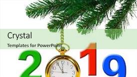  Presentation with white christmas - PPT theme having christmas tree and 2019 isolated background and a seafoam green colored foreground