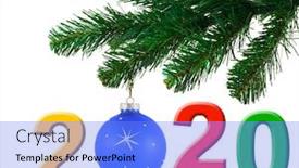  Presentation with 2020 - Cool new slide deck with christmas-tree-and-2020-isolated backdrop and a light blue colored foreground