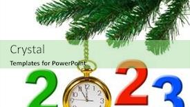  Presentation with white christmas - PPT theme with christmas-tree-and-2023-isolated background and a seafoam green colored foreground