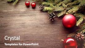  Presentation with christmas tree - Beautiful presentation design featuring christmas tree and decorations backdrop and a violet colored foreground