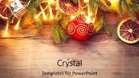  Presentation with vintage art - PPT layouts consisting of christmas tree and decorations background and a coral colored foreground