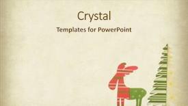  Presentation with vintage christmas - PPT theme enhanced with christmas tree and deer on antique vintage paper background background and a cream colored foreground