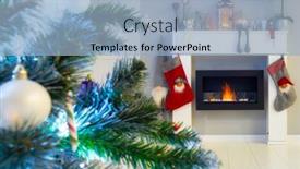  Presentation with socks - Cool new PPT layouts with christmas-tree-and-fireplace backdrop and a light blue colored foreground