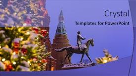  Presentation with russia - Cool new PPT layouts with christmas-tree-and-monument backdrop and a light blue colored foreground