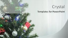  Presentation with ornament - Slides consisting of christmas tree and ornament background and a light gray colored foreground