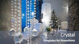  Presentation with christmas tree - Beautiful presentation theme featuring christmas tree at the window backdrop and a gray colored foreground