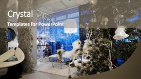  Presentation with christmas tree - Beautiful slides featuring christmas tree at the window backdrop and a gray colored foreground