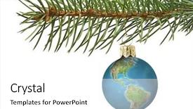  Presentation with christmas tree - Presentation theme enhanced with christmas tree ball as earth background and a white colored foreground