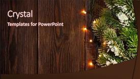  Presentation with christmas lights - Cool new PPT layouts with christmas tree branch and lights backdrop and a wine colored foreground