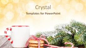  Presentation with mulled wine - Audience pleasing slide set consisting of christmas-tree-branch-cookies backdrop and a cream colored foreground