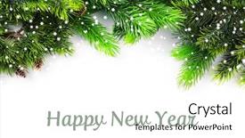  Presentation with white birch tree - Colorful slide set enhanced with christmas tree branch on white backdrop and a white colored foreground