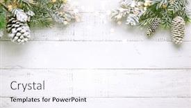  Presentation with pine cone - Beautiful slide set featuring a white wooden background backdrop and a sky blue colored foreground