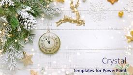  Presentation with pine cone - Audience pleasing presentation theme consisting of christmas-tree-branch-with-pine backdrop and a sky blue colored foreground