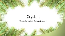  Presentation with frost border on ice christmas - Colorful presentation design enhanced with snow 2014 design winter - christmas tree branches border backdrop and a white colored foreground