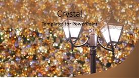  Presentation with string light - Beautiful theme featuring christmas tree decoration and street backdrop and a coral colored foreground