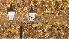  Presentation with christmas tree - PPT layouts with christmas tree decoration and street background and a gold colored foreground