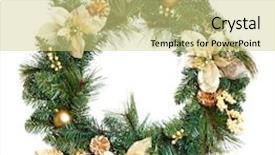  Presentation with christmas tree - Slides having christmas tree decoration garland isolated background and a yellow colored foreground